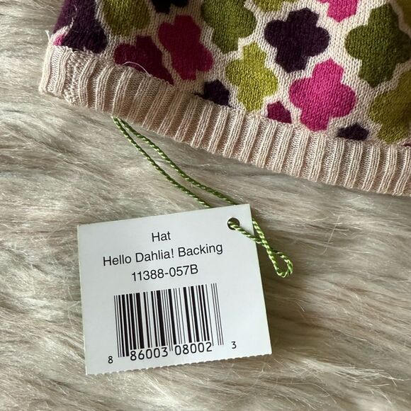 NWT Hello Dahlia Cashmere Silk Knit Beanie in Multicolor Print - Picture 4 of 5